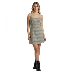 Emory Park Houndstooth Y2K Mini Dress with Adjustable Spaghetti Straps Small